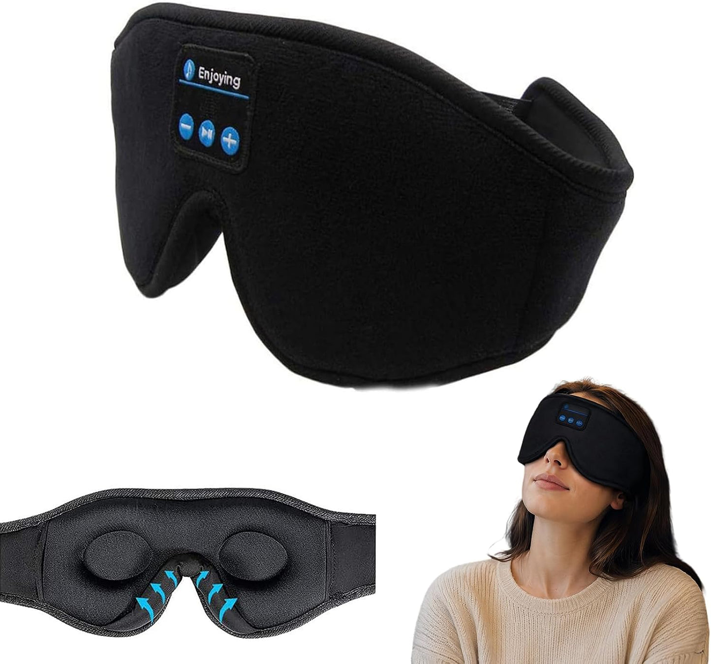 Sleep Wireless Bluetooth Headphones 3D Memory Foam Mask